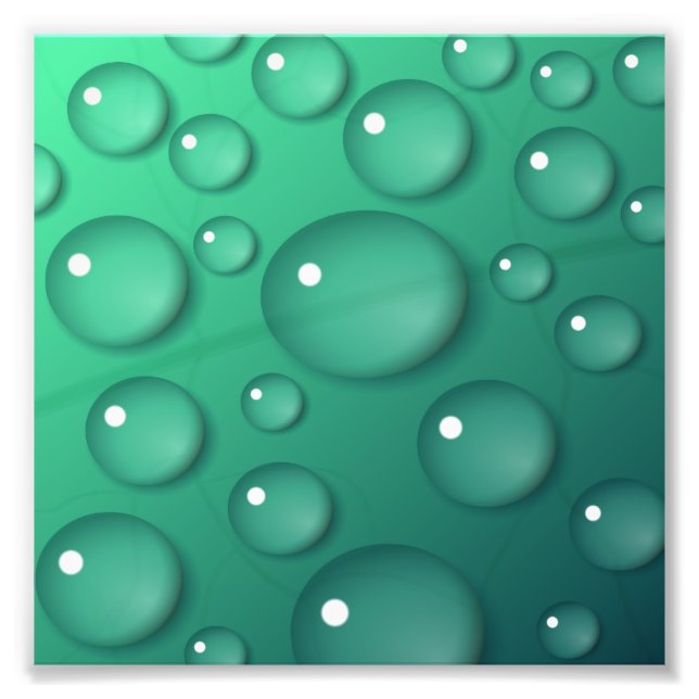 Türkis-Wassertropfen-Textur Fotodruck (Vorne)