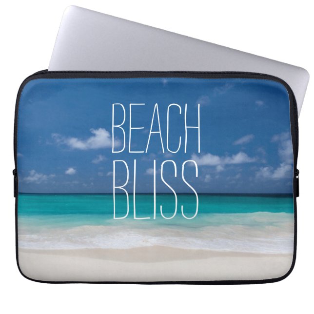 Türkis-Water Beach Bliss Laptopschutzhülle (Vorderseite)