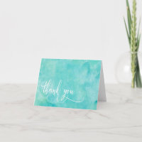 Türkis Watercolor Elegante Typografie Vielen Dank