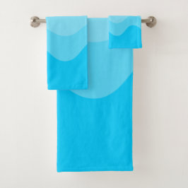 Türkis Wavey Stripe Modern Badhandtuch Set