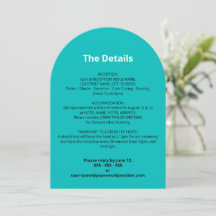 Türkis Wedding Details Card