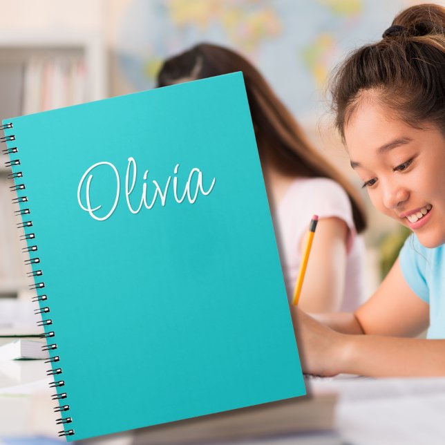 Türkis Weiß Aquamarin Personalisiert Notizblock (Von Creator hochgeladen)