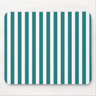 Türkis-weiße Bonbonstreifen Mousepad