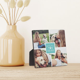 Türkis   Weltes Foto-Collage der besten Hunde-Mama Fotoplatte