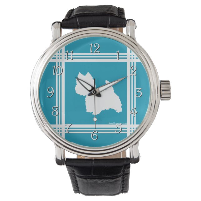 Türkis Westies Armbanduhr (Vorderseite)