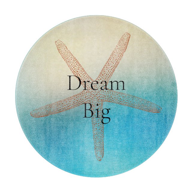 Türkis White Aqua Blue Starfish Beach Schneidebrett (Vorderseite)