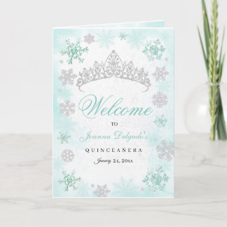 Türkis Winter Wonderland Quinceanera Programm