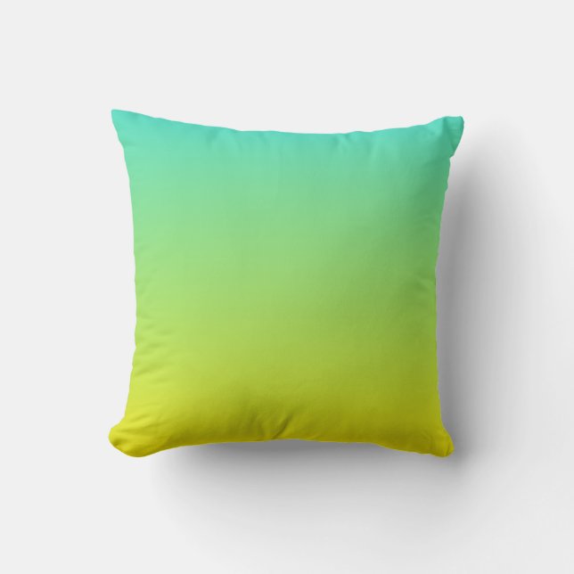 Türkis Yellow Ombre Kissen (Vorderseite)