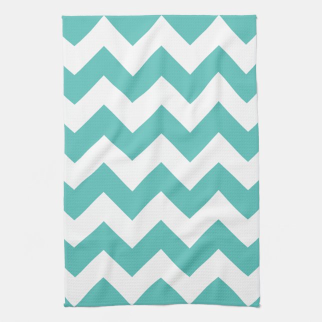 Türkis-Zickzack Zickzack-Küchen-Tücher Geschirrtuch (Vertikal)