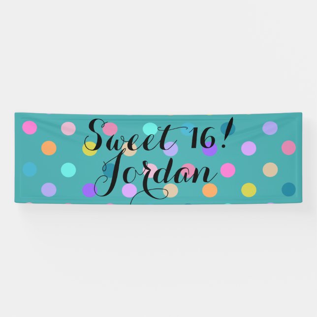 Türkisaqua des Bonbons 16 ganz über Punktfahne Banner (Horizontal)