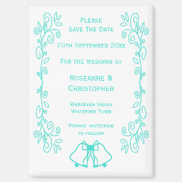 Türkisblasen-Hochzeitsskalender speichern das Datu Magnet