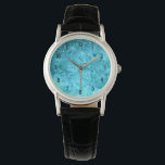 Türkisblau Abstrakte Textur Armbanduhr<br><div class="desc">Eine türkisblaue,  raue,  würzige Textur.</div>