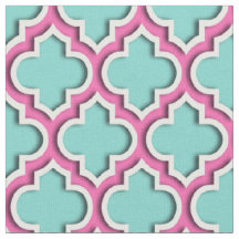 Türkisblau (Aqua), Hot Pink, marokkanisches Quatre