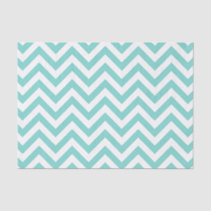 Türkisblau Aqua Weißes Zickzack ZigZag Muster Seidenpapier