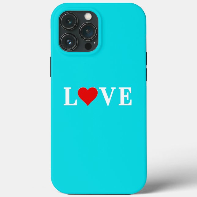 Türkisblau Blaue LIEBE Romantisches Elegant Case-Mate iPhone Hülle (Rückseite)