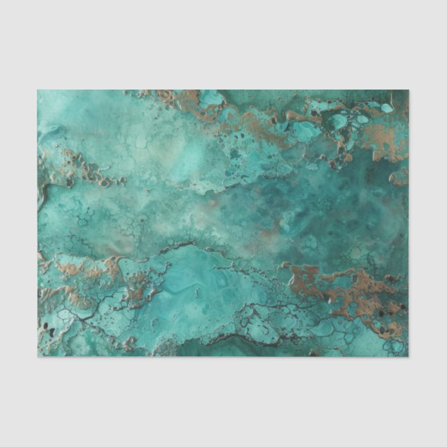 Türkisblau Chrysocolla Mineral Stone Seidenpapier (Vorderseite)
