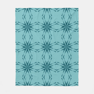 Türkisblau, cool, trendige Blume Fleecedecke