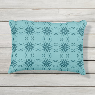 Türkisblau, cool, trendige Blume Kissen Für Draußen