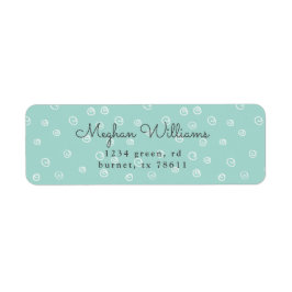 Türkisblau-Doodle wirbeln moderne Rücksendeadresse