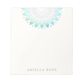 Türkisblau Floral Lotus Blume Floral Notizblock