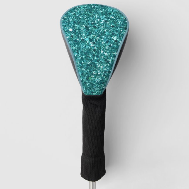 Türkisblau, Funkeln und Glitzer Golf Headcover (Vorderseite)