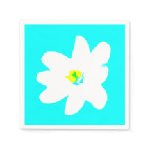Türkisblau Gelb Daisy Weiße Blume Blumenblume