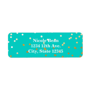 Türkisblau & goldene Shiny Confetti Dots Moderne