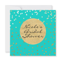 Türkisblau & goldene Shiny Confetti Dots Moderne