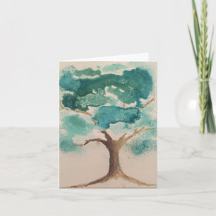 Türkisblau, grün, braun, blau - Blauer Baum Karte
