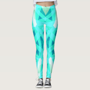 Türkisblau-grünes, weißes Muster Trainingsgymnasti Leggings