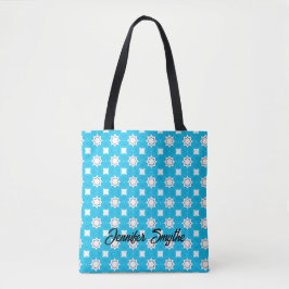 Türkisblau mit geometrischem Muster Tasche