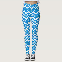 Türkisblau Moderne Zigzags Leggings