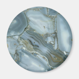 Türkisblau-Risse, graue blaue Marmorverkleidung Magnet