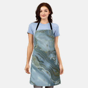 Türkisblau-Risse, graue blaue Marmorverkleidung Schürze