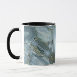 Türkisblau-Risse, graue blaue Marmorverkleidung Tasse