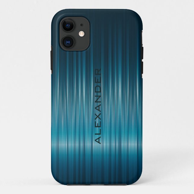 Türkisblau-Shiny-Carbon-Faserlook Case-Mate iPhone Hülle (Rückseite)