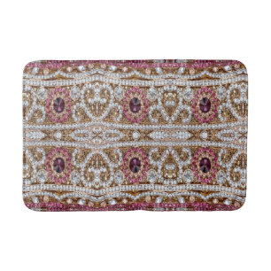 Türkisblau, silber, bordeauxrot, pink, böhmisch badematte