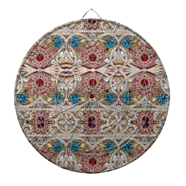 Türkisblau, silber, bordeauxrot, pink, böhmisch dartscheibe (vorne)