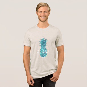 Türkisblau Tropischer Ananas Aloha Tri-Blend Shirt