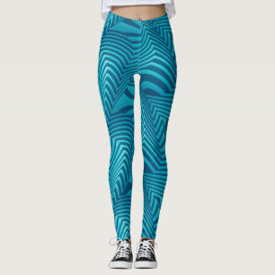 Türkisblau, türkisfarben, blaue Streifen Muster Leggings