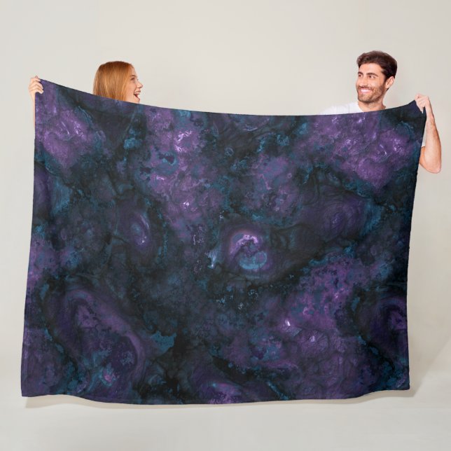 Türkisblau und Amethyststein Fleecedecke (Beispiel)