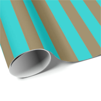 Türkisblau und Goldstreifen Geschenkpapier