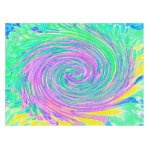 Türkisblau und Lila Abstrakter Swirl Tischdecke