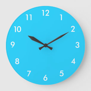 Türkisblau und weiße große Uhr