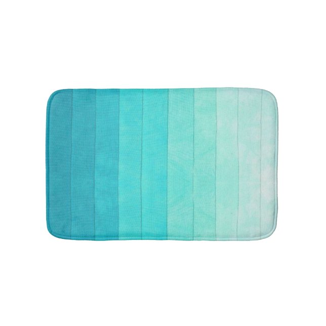 Türkisblau Weißer Farbverlauf, türkisfarbene Farbe Badematte (Vorderseite)