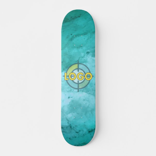 Türkisblau Weißer Marmor Chill Vibes Skateboard (Vorne)