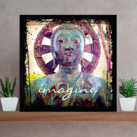 Türkisblaue Antiquität Buddha Foto Imagine Schrift
