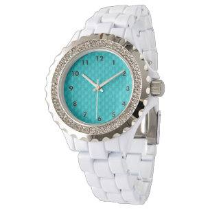 Türkisblaue Aquamarine Sterne Armbanduhr