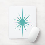 Türkisblaue Atomic Sternexplosion Mitte des Jahrhu Mousepad<br><div class="desc">Fügen Sie Ihrem Schreibtisch einen farbigen Pop mit diesem funky türkisblauen Mausklick auf die atomare Sternexplosion hinzu.</div>