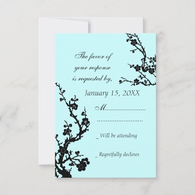 Türkisblaue Bläserenkarte UAWG Wedding RSVP Karte (Vorderseite)